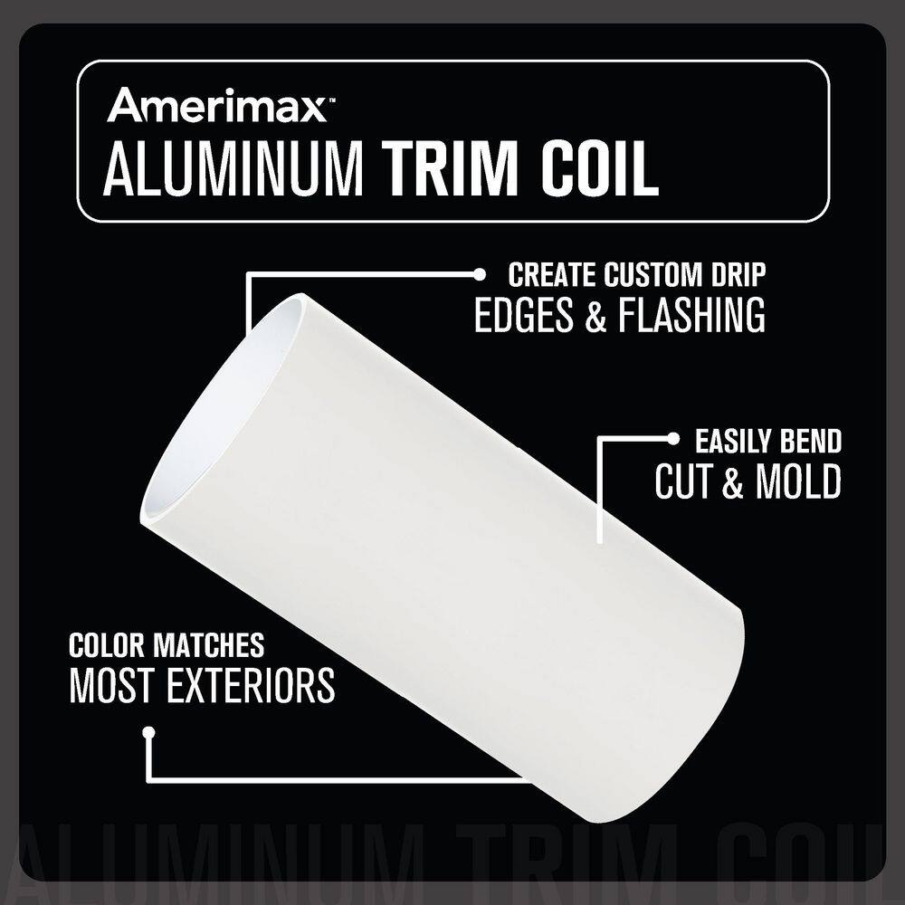 Amerimax Home Products 69114182 14 in. x 50 ft. Bright White over Bright White Aluminum Trim Coil3
