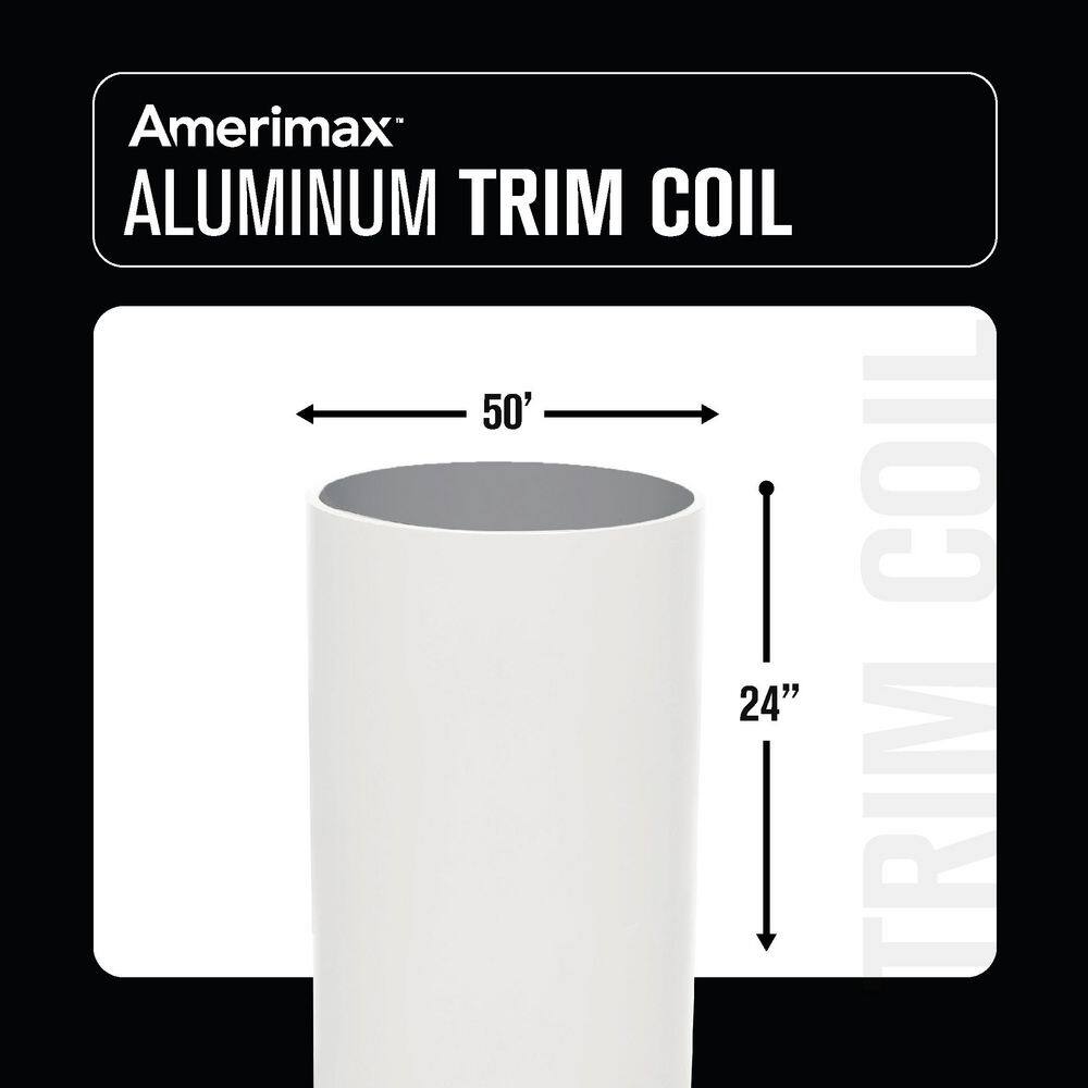 Amerimax Home Products 69124182 24 in. x 50 ft. Bright White Aluminum Trim Coil3