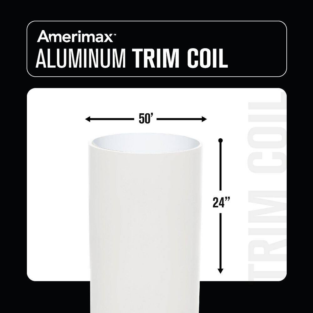 Amerimax Home Products 6912484 24 in. x 50 ft. Snow White over Snow White Aluminum Trim Coil4