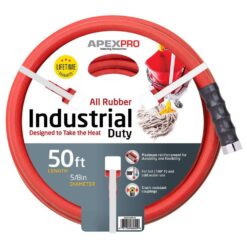 Apex 8695 50 5/8 in. Dia x 50 ft. Red Rubber Commercial Hot Water Garden Hose