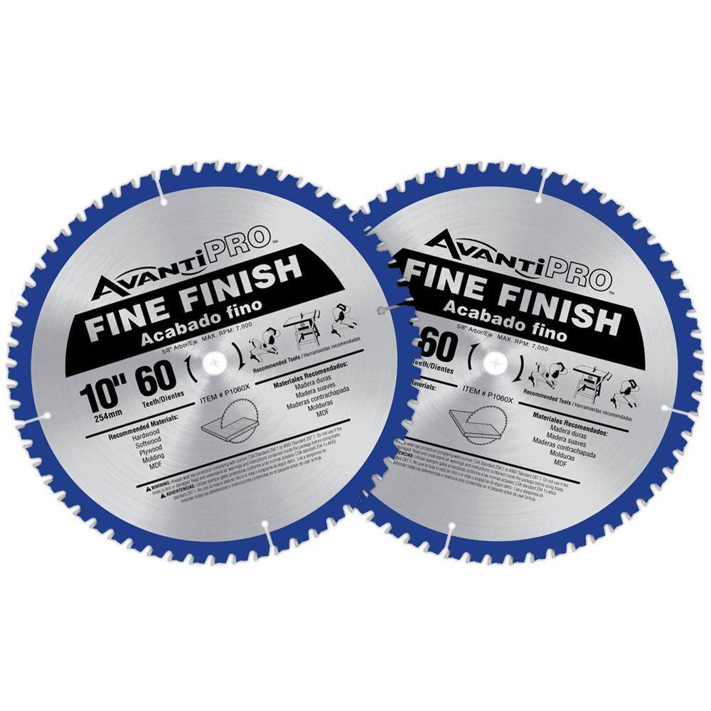 Avanti Pro P106060PP 10 in. x 60-Tooth Fine Finish Circular Saw Blade Value Pack (2-Pack) Avanti Pro P106060PP 10 in. x 60-Tooth Fine Finish Circular Saw Blade Value Pack (2-Pack)