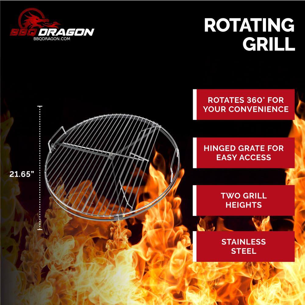 BBQ Dragon BBQD110 Spin Grate Rotating Grate for 22 in. Kettle Grills4