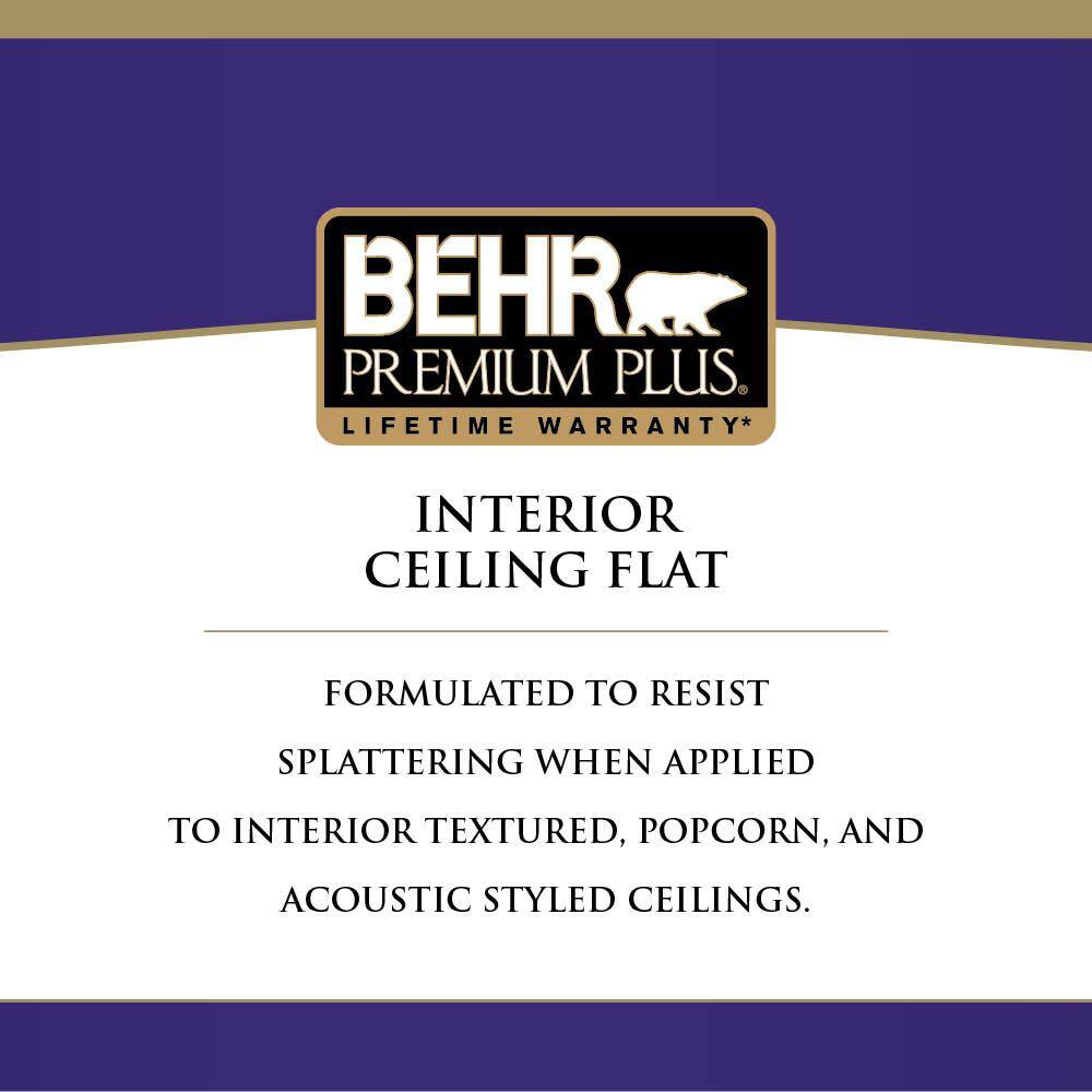 BEHR PREMIUM PLUS 55802 2 gal. Ultra Pure White Ceiling Flat Interior Paint7