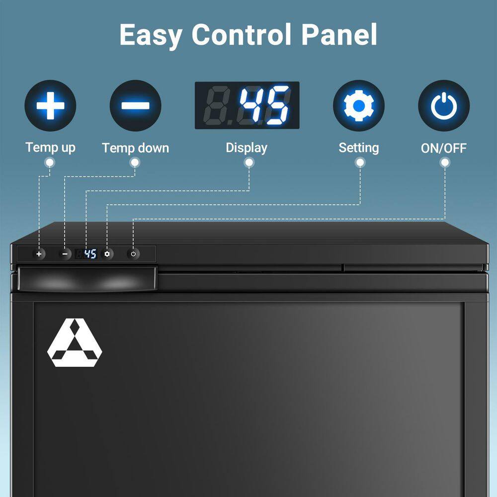 BODEGA UL-CR6HD5 2.3 cu. ft. 65L RV Fridge Freezer, Car Refrigerator with Lock, (4℉-46℉) Refrigerator 12 24V DC for Truck, RV in Black2
