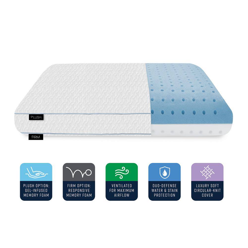 BODIPEDIC 75264 Dual Comfort Support Reversible Soft and Firm Memory Foam Oversized Bed Pillow6