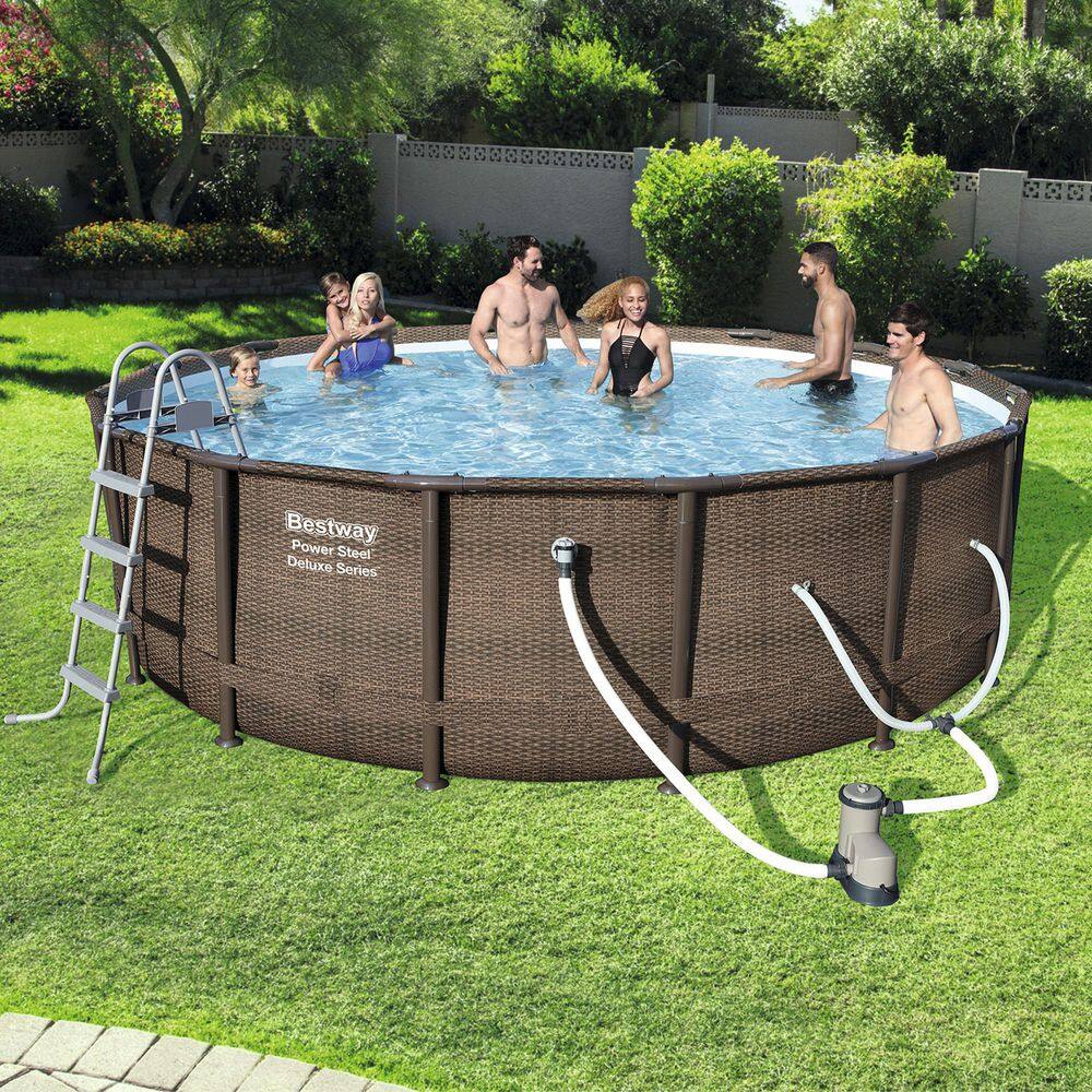 Bestway 15123E-HD Power Steel Deluxe Series 14 ft. x 42 in. Round Pool Set2
