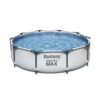 Bestway 56407E-HD 10 ft. Round 30 in. D Steel Pro Hard Side Frame Above Ground Family Swimming Pool Set