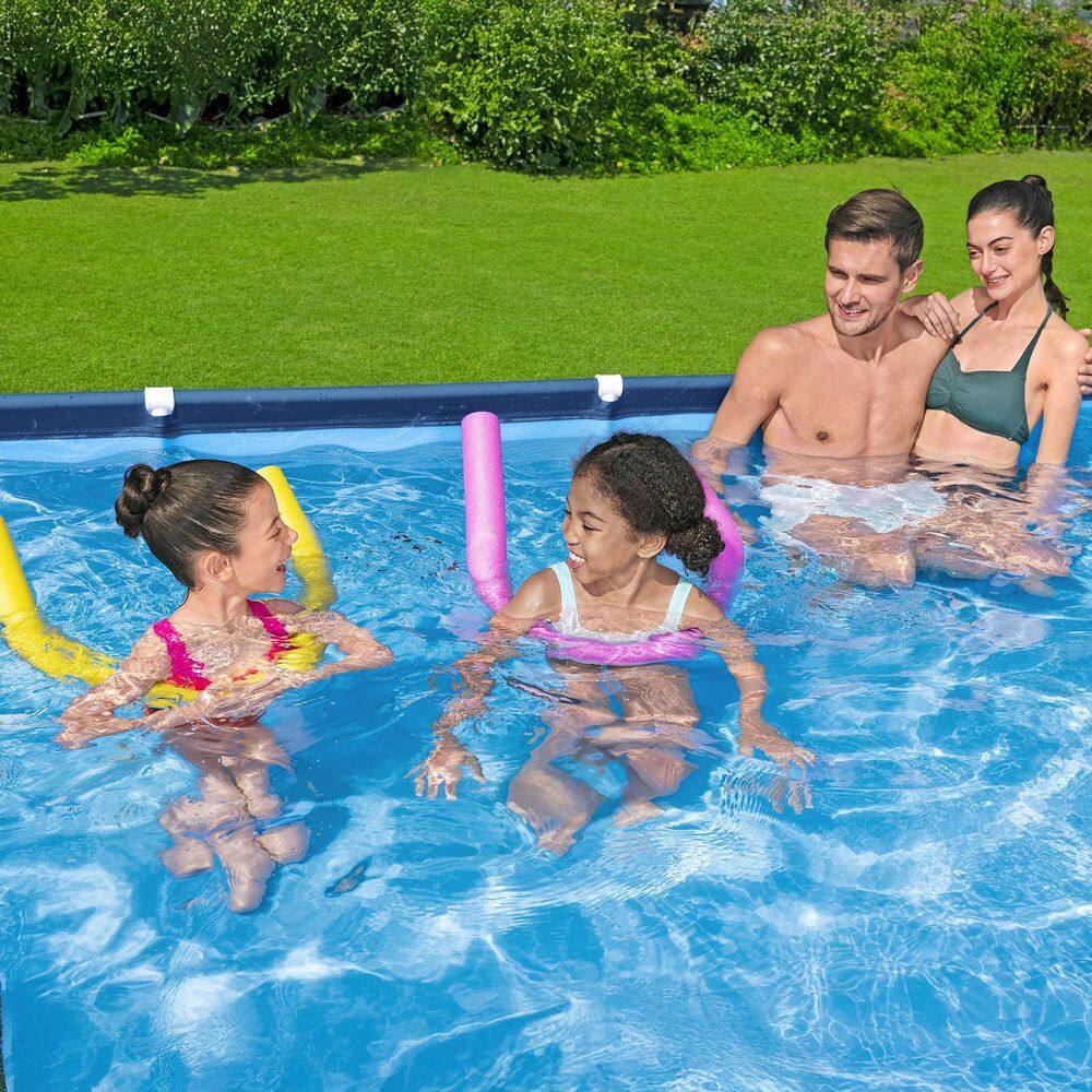 Bestway 56425E-BW Steel Pro 13 ft. x 32 in. Rectangular Above Ground Swimming Hard Side Pool, Blue11