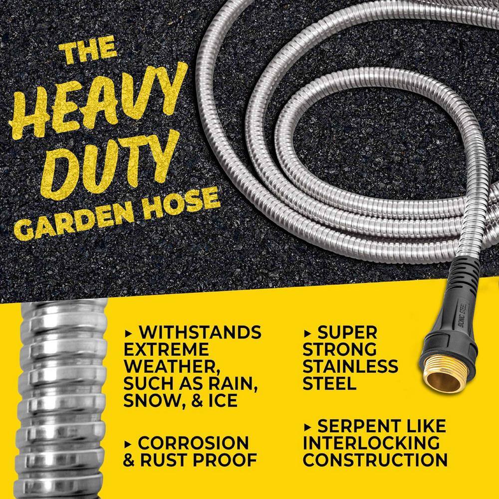 Bionic Steel 2428 Pro 5 8 in. x 50 ft. Heavy-Duty Stainless Steel Garden Hose with Brass Fitting3