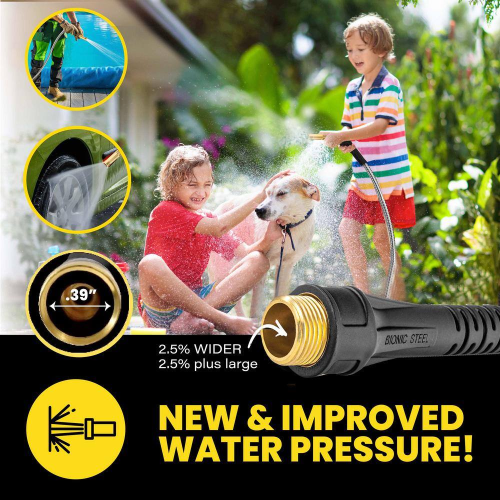 Bionic Steel 2428 Pro 5 8 in. x 50 ft. Heavy-Duty Stainless Steel Garden Hose with Brass Fitting8