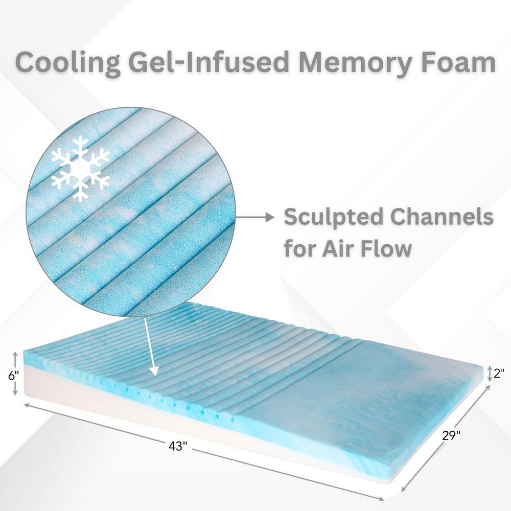 Boyd Sleep AMZBB002WPL Cooling Gel Memory Foam Body Wedge Pillow with Gradual Incline - Ergonomic Sleep Support1