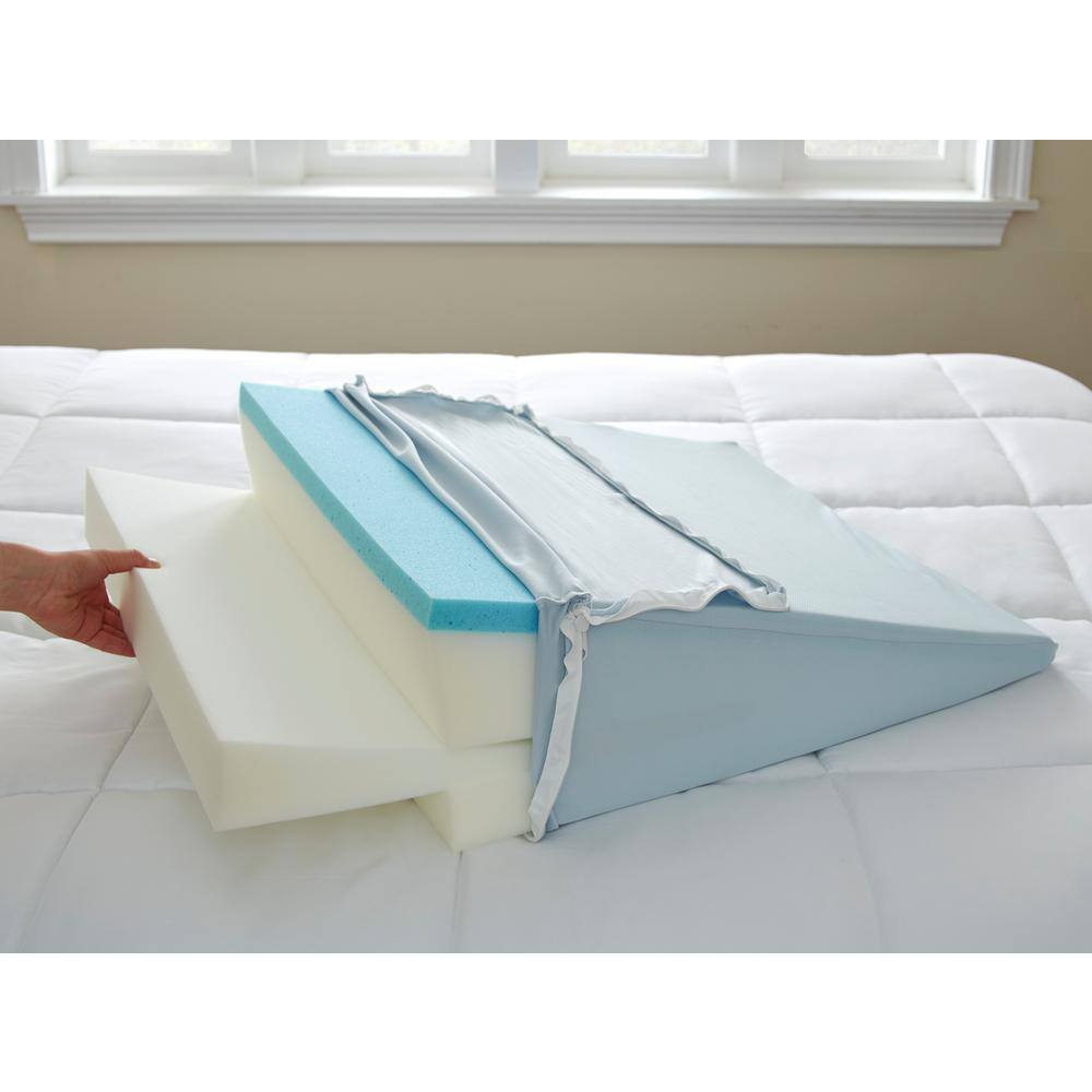 Boyd Sleep HD100BDP Adjustable Memory Foam Wedge Pillow with Zip-Off Washable Cover - Adjustable Elevation for Neck, Back, or Legs0