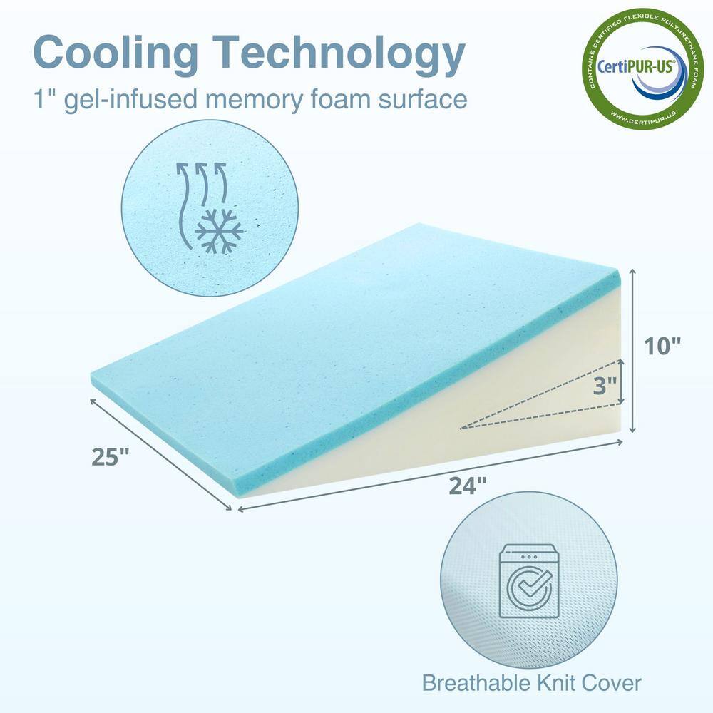 Boyd Sleep HD100BDP Adjustable Memory Foam Wedge Pillow with Zip-Off Washable Cover - Adjustable Elevation for Neck, Back, or Legs2