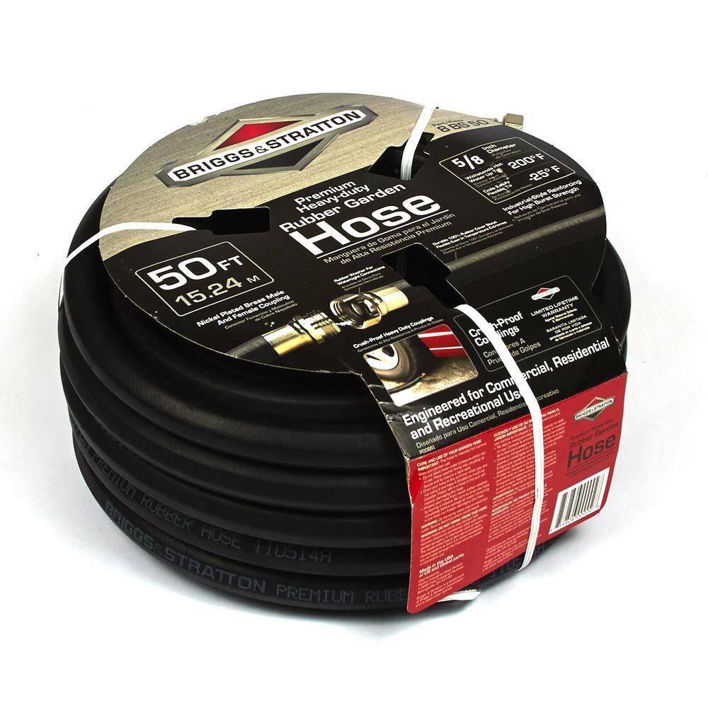 Briggs & Stratton 8BS50 Heavy-Duty Garden Hose 5 8 in Dia x 50FT Briggs & Stratton 8BS50 Heavy-Duty Garden Hose 5/8 in Dia x 50FT