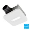 Broan-NuTone AER80LK Roomside Series 80 CFM 0.7 Sone Ceiling Mount Bathroom Exhaust Fan Roomside Installation LED Light ENERGY STAR