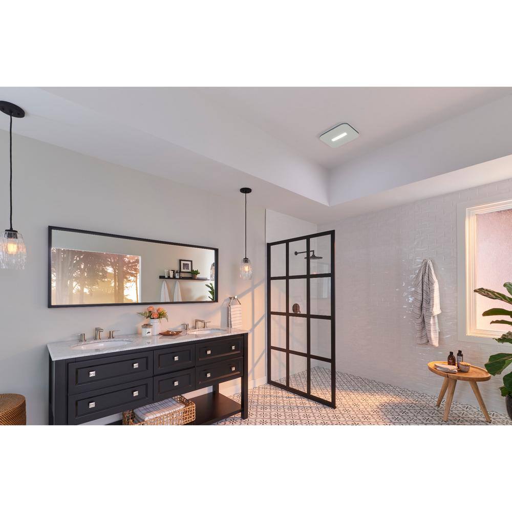 Broan-NuTone AER80LK Roomside Series 80 CFM 0.7 Sone Ceiling Mount Bathroom Exhaust Fan Roomside Installation LED Light ENERGY STAR1