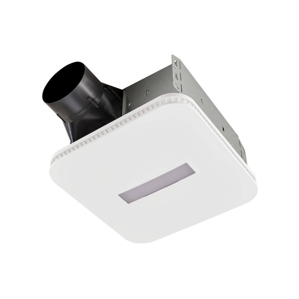 Broan-NuTone AER80LK Roomside Series 80 CFM 0.7 Sone Ceiling Mount Bathroom Exhaust Fan Roomside Installation LED Light ENERGY STAR2