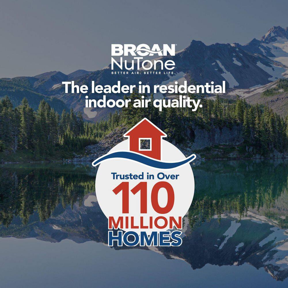 Broan-NuTone BENL8 Roomside Series, White, 80 CFM, No Cut Roomside Installation with Light, ENERGY STAR, Bathroom Exhaust Fan0