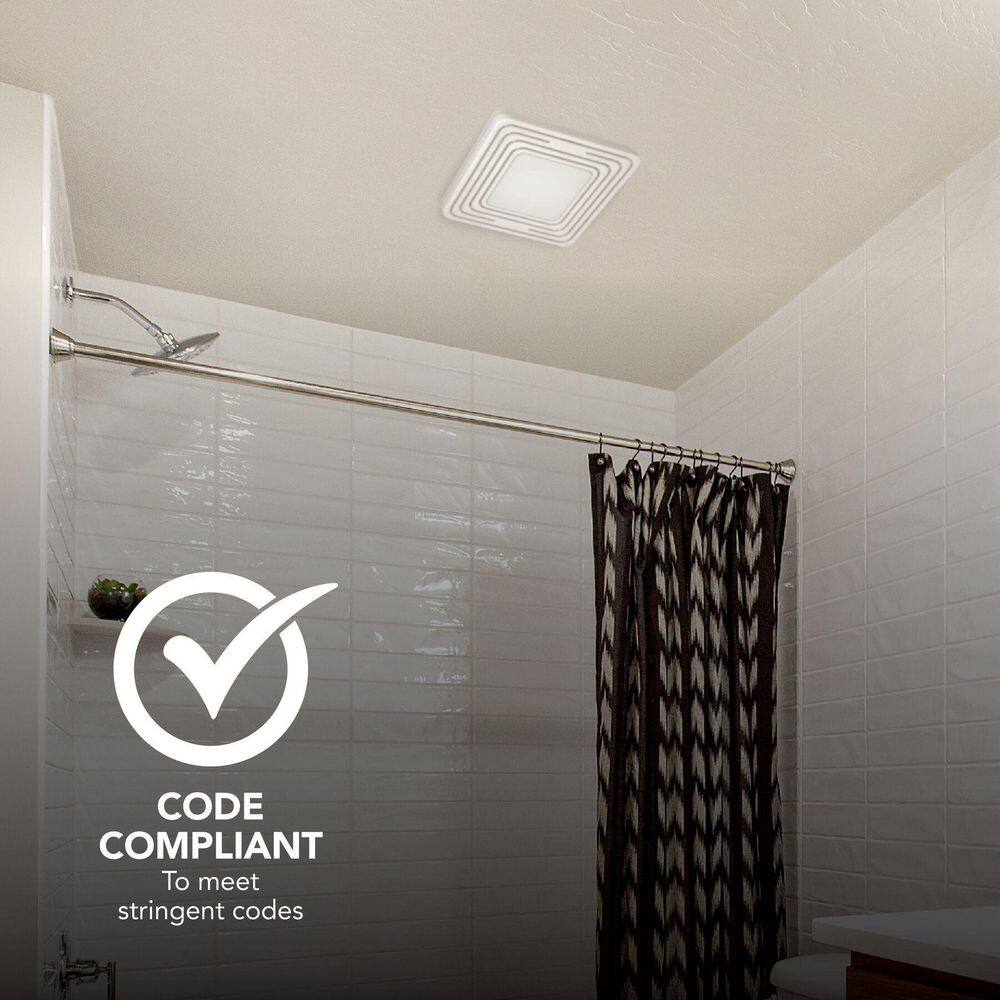 Broan-NuTone BENL8 Roomside Series, White, 80 CFM, No Cut Roomside Installation with Light, ENERGY STAR, Bathroom Exhaust Fan6