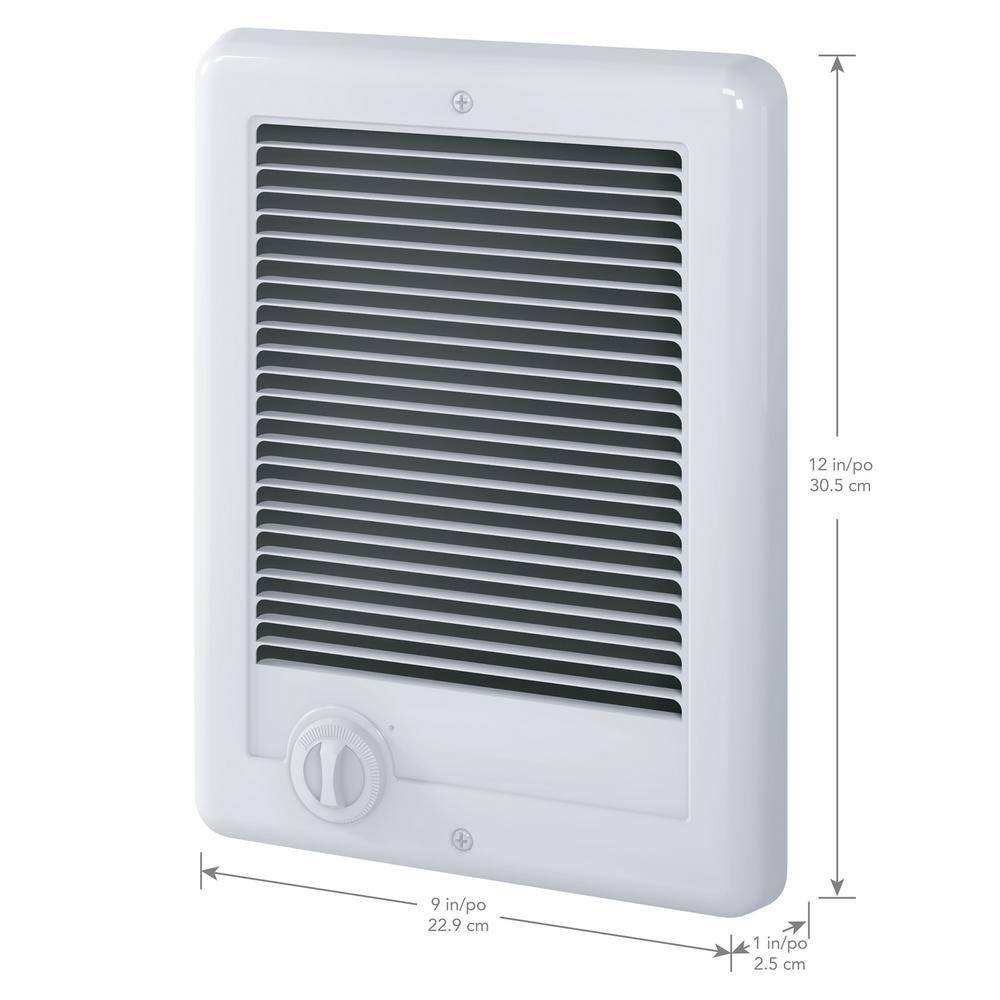 Cadet CSC101TW 120-volt 1,000-watt Com-Pak In-wall Fan-forced Electric Heater in White with Thermostat13