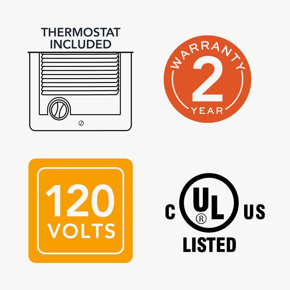 Cadet CSC101TW 120-volt 1,000-watt Com-Pak In-wall Fan-forced Electric Heater in White with Thermostat7