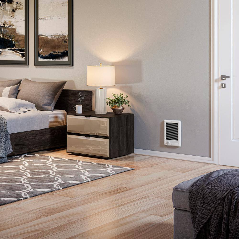 Cadet CSC101TW 120-volt 1,000-watt Com-Pak In-wall Fan-forced Electric Heater in White with Thermostat9