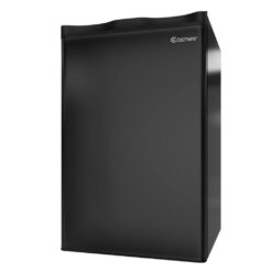 Costway GHM0190BK 3.2 cu. ft. Compact Refrigerator Mini Dorm Small Fridge in Black with Freezer Reversible Door