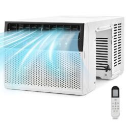 Costway N4-AH-10NWR1U1-IT 6,300 BTU 115V Through the Wall AC Window Air Conditioner Cools 250 sq. ft. with Remote Control and LED Panel in White