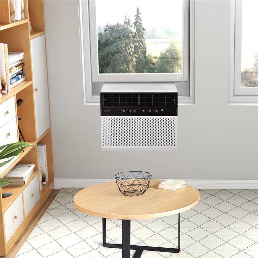 Costway N4-AH-10NWR1U1-IT 6,300 BTU 115V Through the Wall AC Window Air Conditioner Cools 250 sq. ft. with Remote Control and LED Panel in White1
