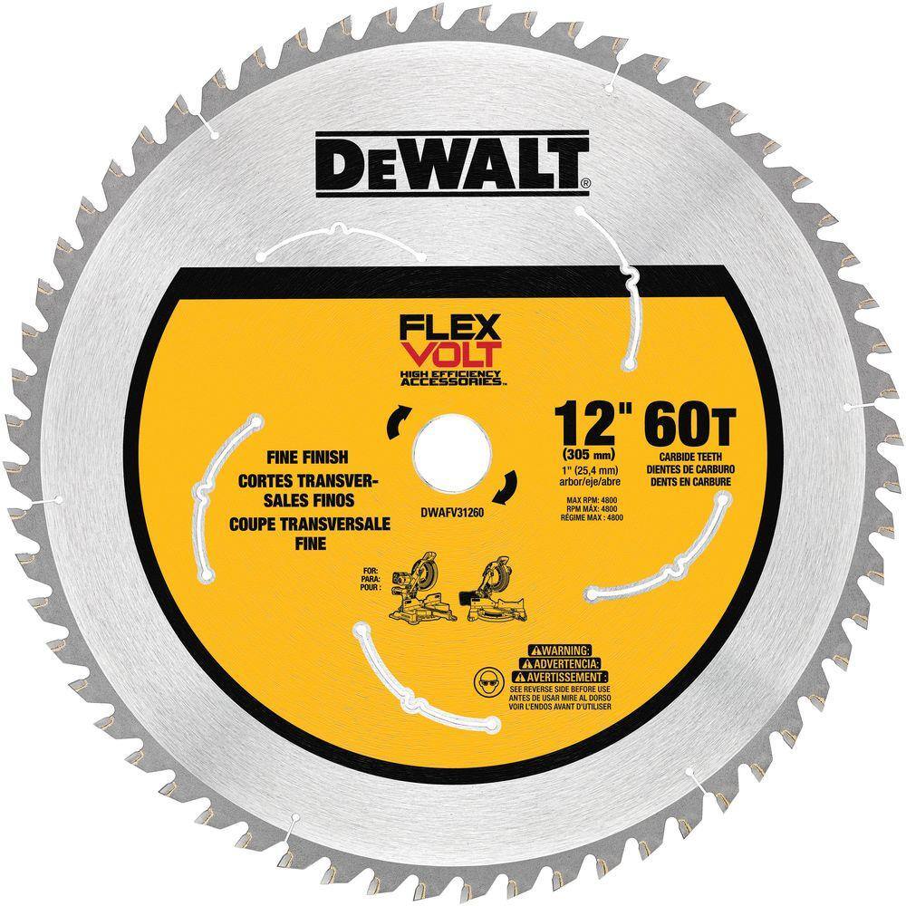 DEWALT DWAFV31260 FLEXVOLT 12 in. 60-Teeth Carbide-Tipped Miter Saw Blade DEWALT DWAFV31260 FLEXVOLT 12 in. 60-Teeth Carbide-Tipped Miter Saw Blade