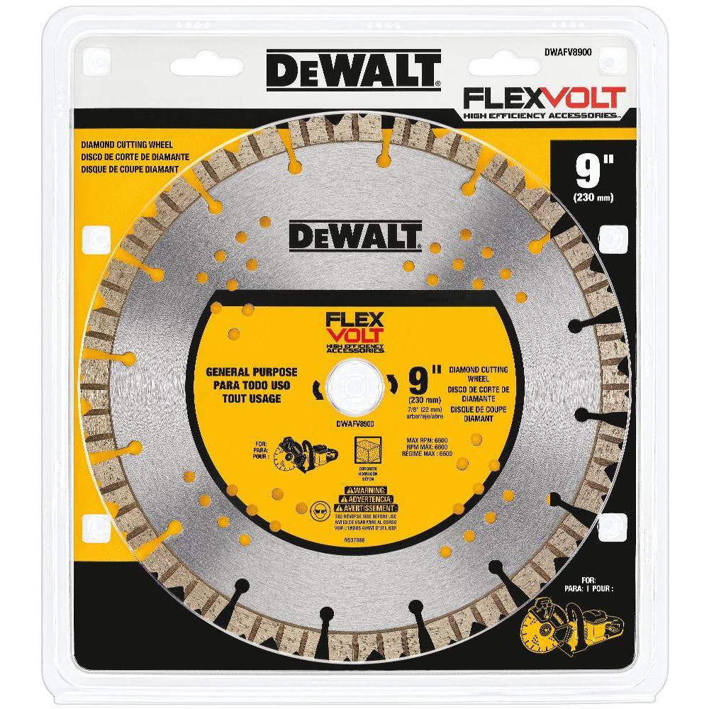 DEWALT DWAFV8900 Flexvolt 9 in. Diamond Concrete Cutting Cut-Off Saw Blade1