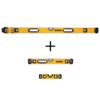DEWALT DWHT43049025003 48 in. Magnetic Box Beam Level, 24 in. Magnetic Heavy Duty Box Beam Level and 9 in. Torpedo Level