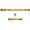 DEWALT DWHT43049W43025 48 in. Magnetic Box Beam Level and 24 in. Magnetic Heavy-Duty Box Beam Level