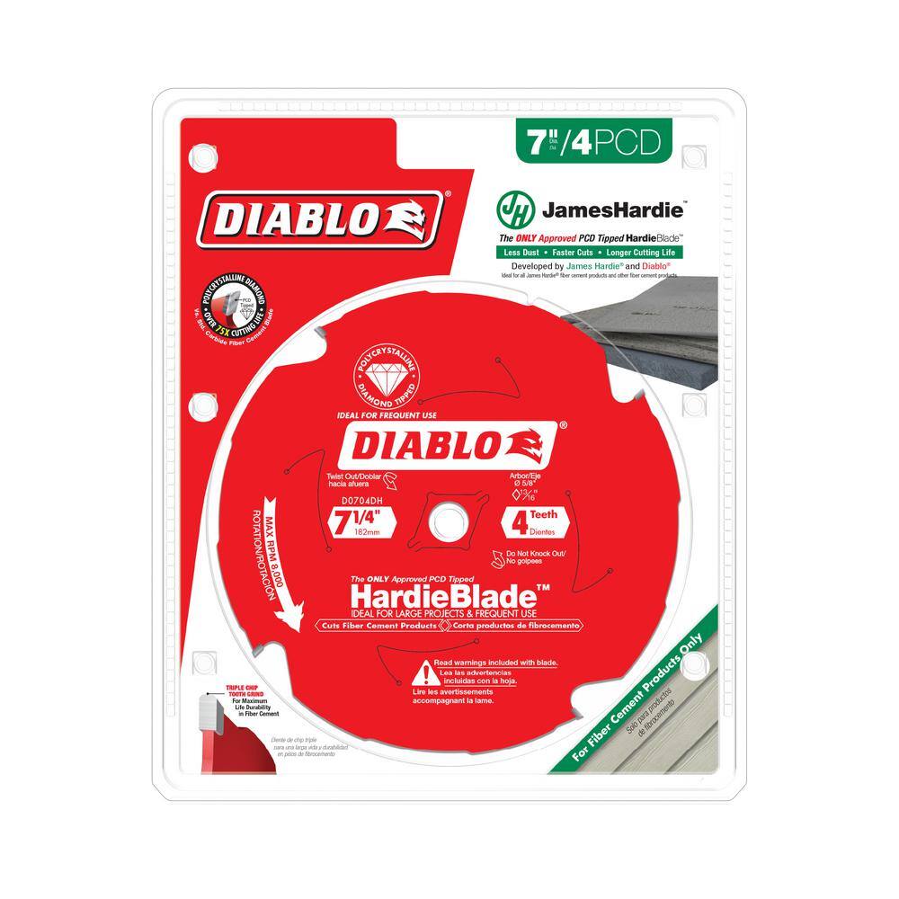 DIABLO D0704DH 7-1 4in. x 4-Teeth HardieBlade Saw Blade for Fiber Cement4