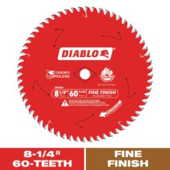 DIABLO D0860X 8-1/4in. x 60-Teeth Fine Finish Circular Saw Blade for Wood