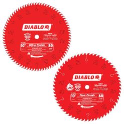 DIABLO D10601080X2GS 10 in. x 60-Tooth Fine and 10 in. x 80-Tooth Ultra Circular Saw Blades (2-Blades)