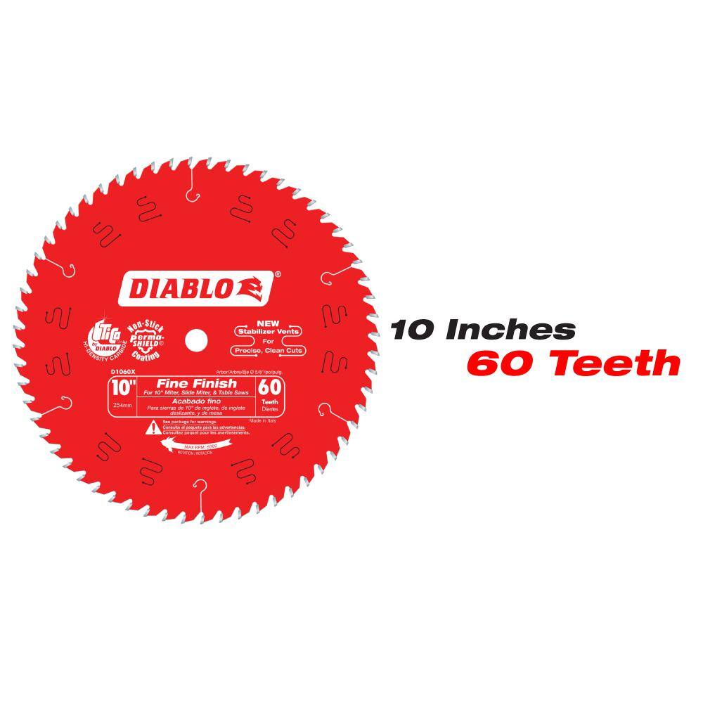 DIABLO D10601080X2GS 10 in. x 60-Tooth Fine and 10 in. x 80-Tooth Ultra Circular Saw Blades (2-Blades)1