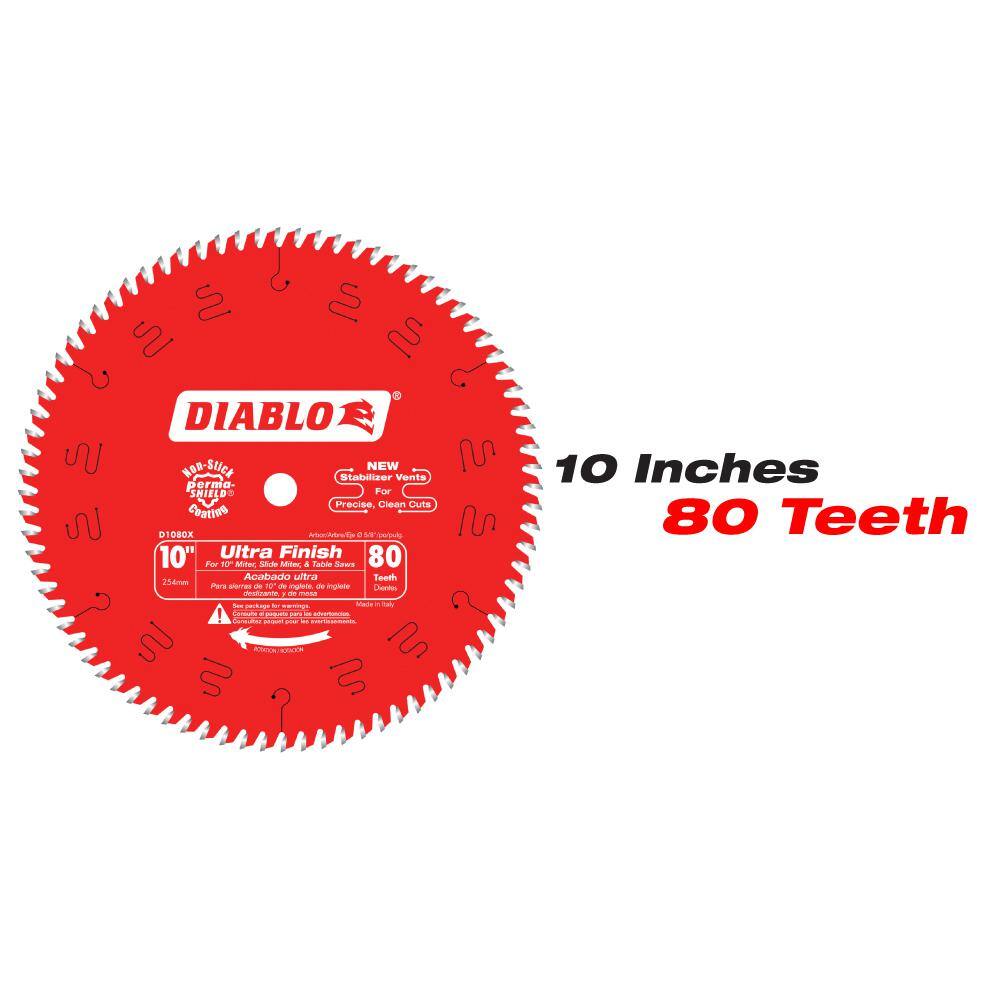 DIABLO D10601080X2GS 10 in. x 60-Tooth Fine and 10 in. x 80-Tooth Ultra Circular Saw Blades (2-Blades)3