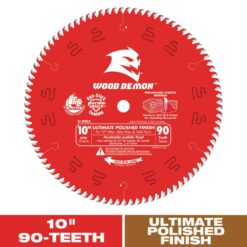 DIABLO D1090X 10in. x 90-Tooth Ultimate Polished Finish Saw Blade for Wood