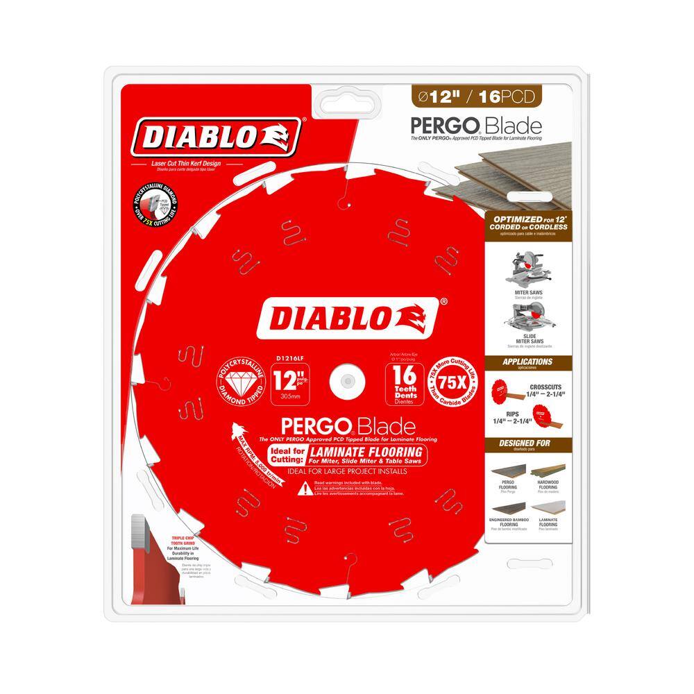 DIABLO D1216LF 10in. x 12-Teeth PergoBlade Saw Blade for Laminate and Wood Flooring4