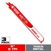DIABLO DS0908CF3 9 in. 8 TPI Steel Demon Carbide Teeth Reciprocating Saw Blades for Thick Metal (3-Pack)