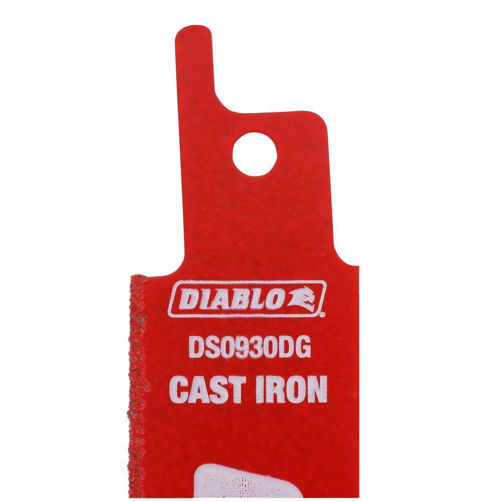 DIABLO DS0930DGX005 9 in. Diamond Grit Reciprocating Saw Blade for Cast Iron Cutting (5-Pack)2