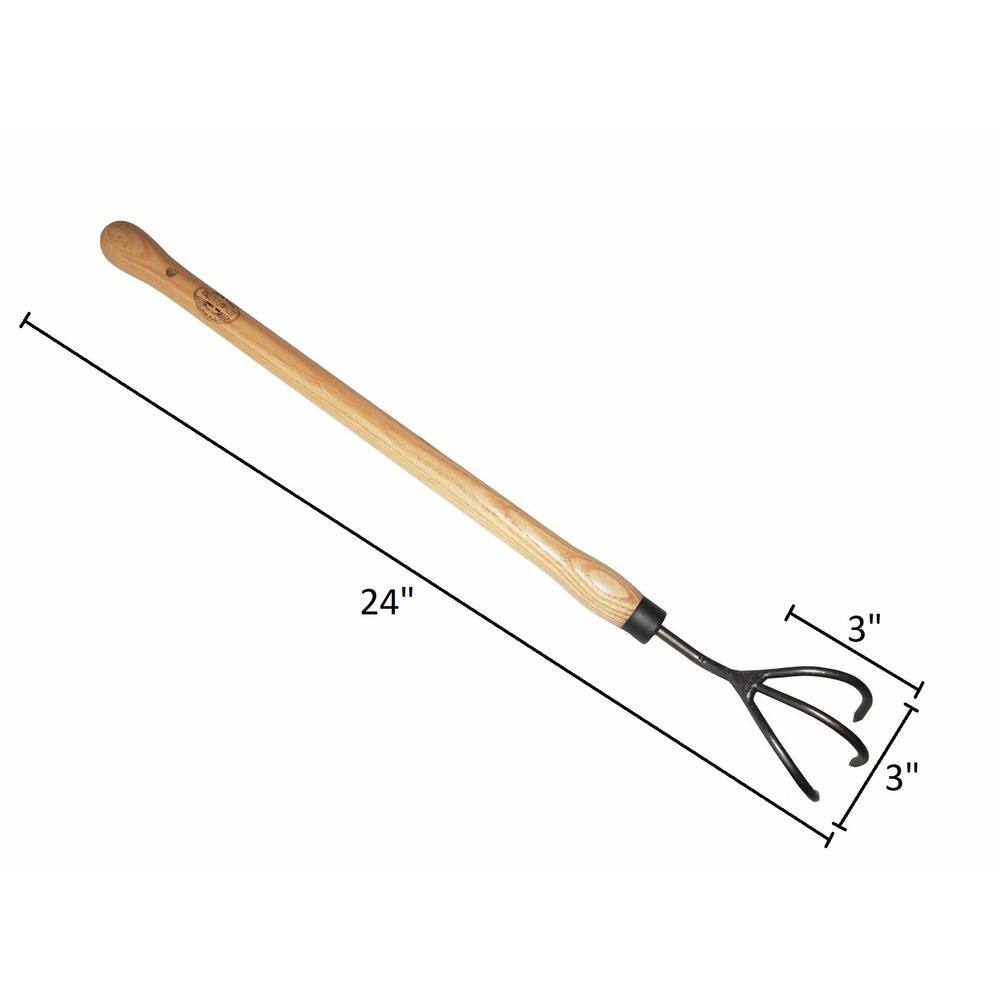 DeWit 31-8725 19 in. Handle 3-Tine Drop Grip Handle Cultivator2