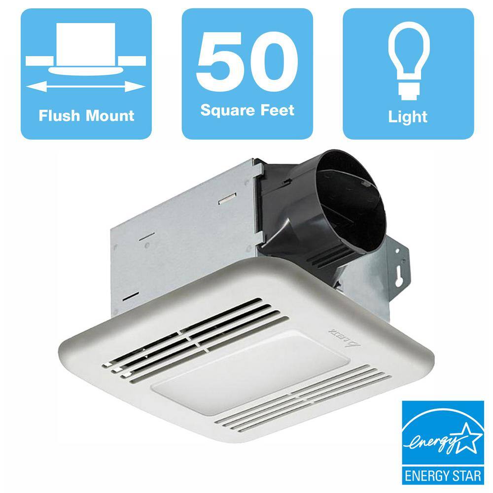 Delta Breez ITG50LED Integrity Series 50 CFM Ceiling Bathroom Exhaust Fan with Dimmable LED Light, ENERGY STAR2