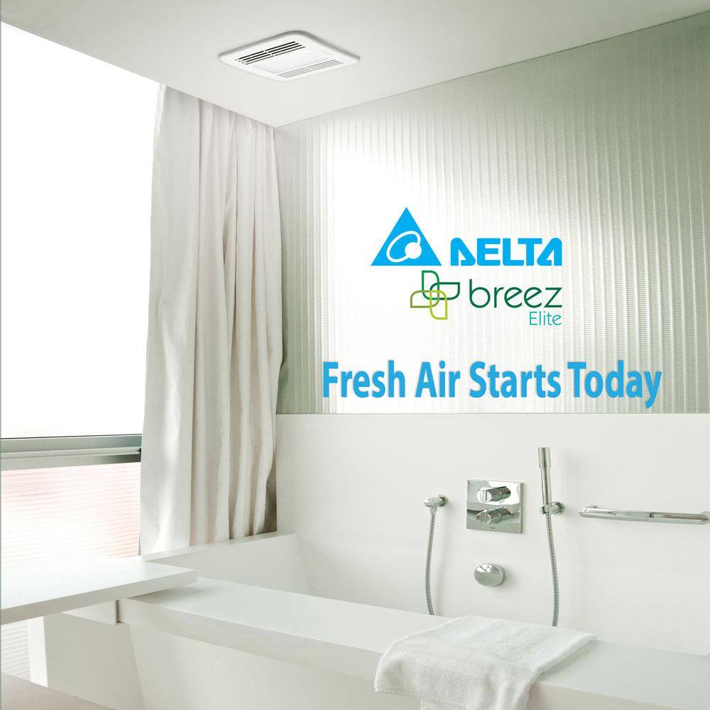 Delta Breez ITG80LED Integrity Series 80 CFM Ceiling Bathroom Exhaust Fan with Dimmable LED Light, Energy Star1