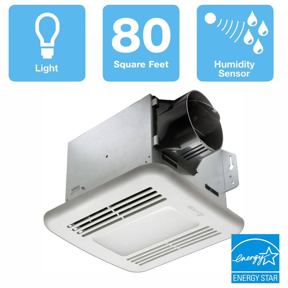 Delta Breez ITG80LED Integrity Series 80 CFM Ceiling Bathroom Exhaust Fan with Dimmable LED Light, Energy Star2