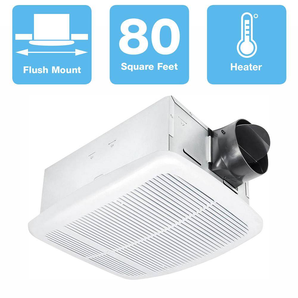 Delta Breez RAD80 Radiance Series 80 CFM Ceiling Bathroom Exhaust Fan with Heater7