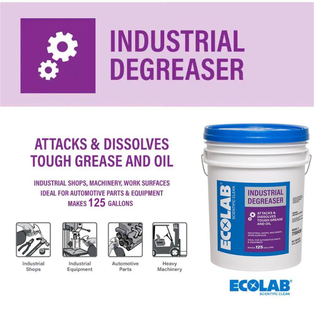 ECOLAB 7700435 5 Gal. Professional Strength Industrial Degreaser, Attacks Grease, Buildup and Stains3