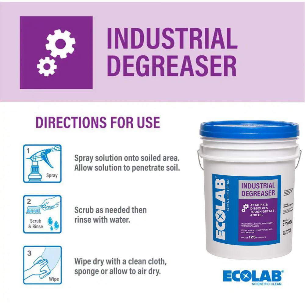 ECOLAB 7700435 5 Gal. Professional Strength Industrial Degreaser, Attacks Grease, Buildup and Stains4