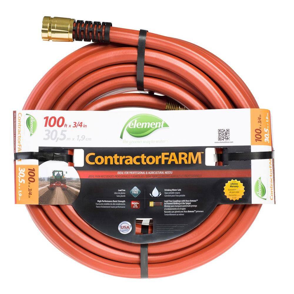 Element CELCF34100 ContractorFarm 3 4 in. x 100 ft. Heavy Duty Contractor Water Hose Element CELCF34100 ContractorFarm 3/4 in. x 100 ft. Heavy Duty Contractor Water Hose
